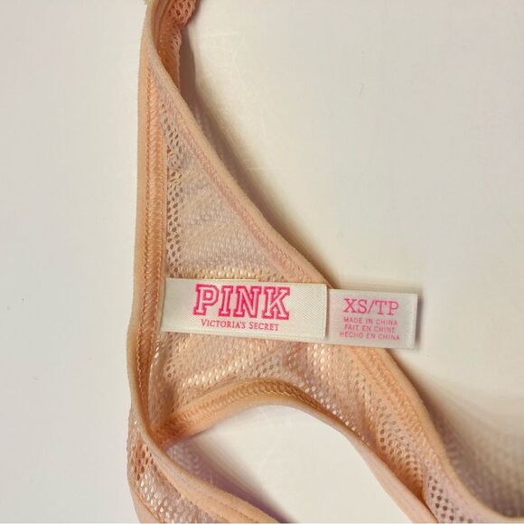 Victoria's Secret Pink Lace Bralette Bra Racerback Unlined Sz XS Tropical Floral - Picture 6 of 11